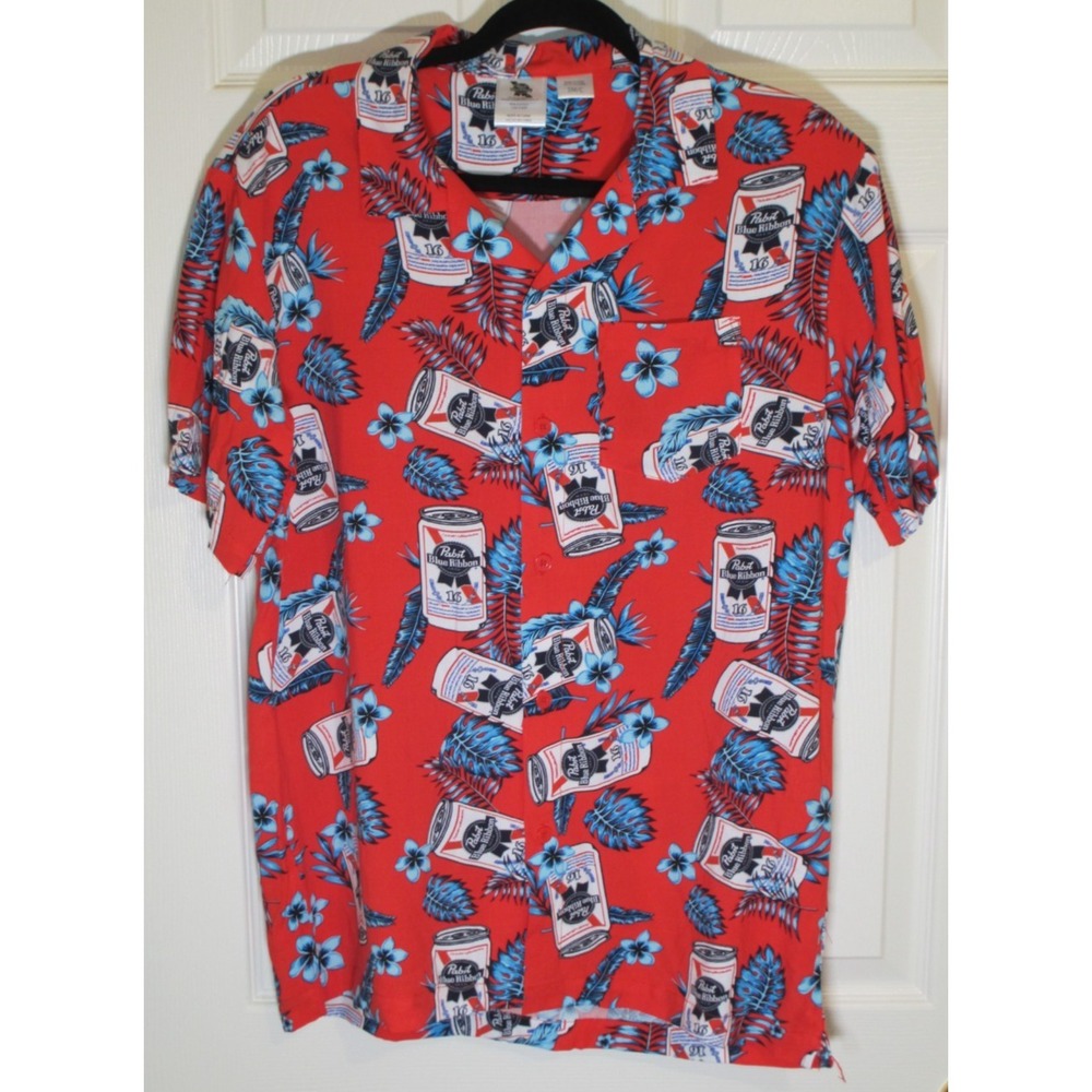NWOT Pabst Blue Ribbon AOP Hawaiian Shirt Men's S